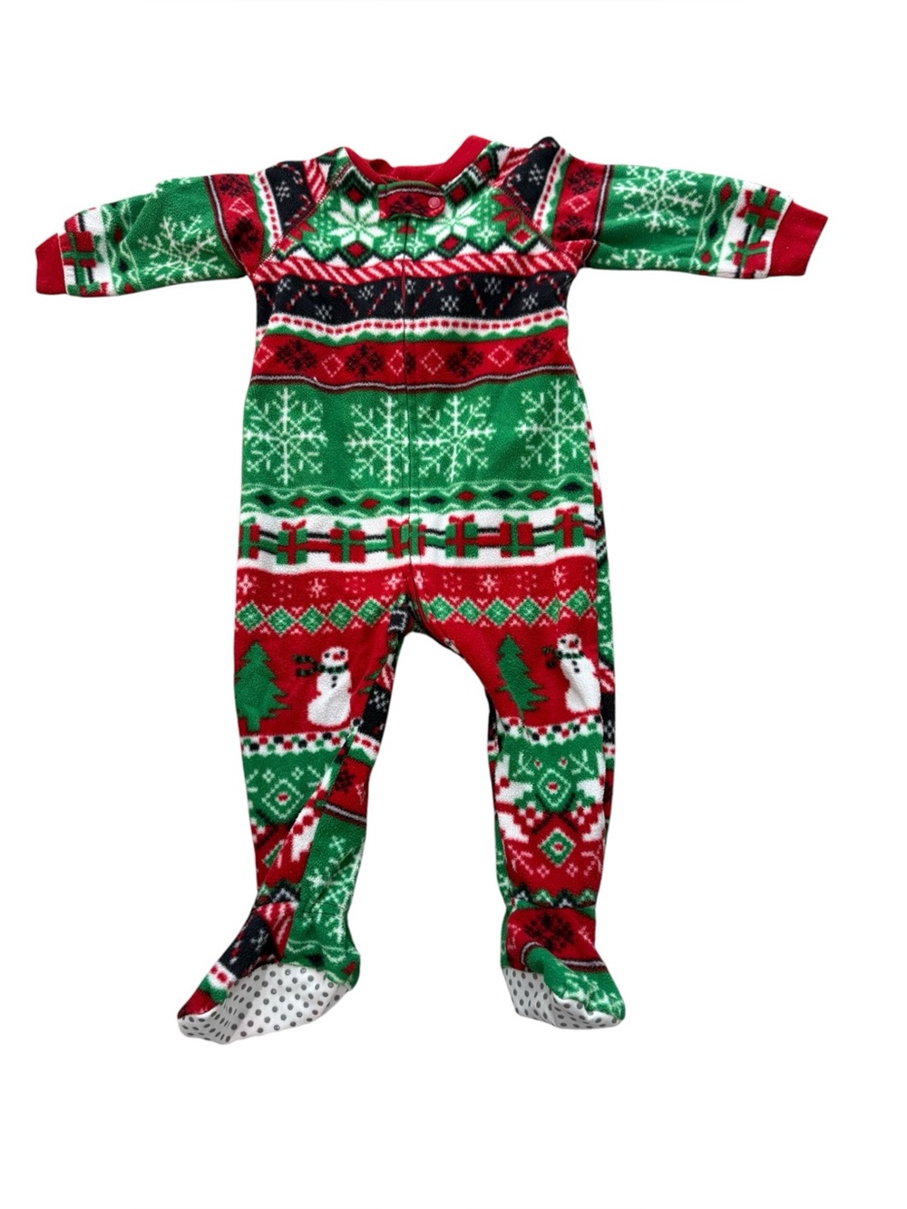 The Children’s Place Christmas Fair Isle Fleece Footed Sleeper 9-12 months